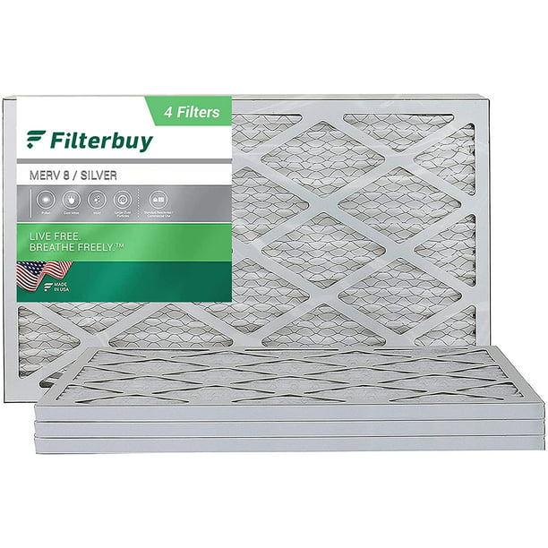 FilterBuy Allergen Odor Eliminator 16x24x1 MERV 8 Pleated AC Furnace Air Filter with Activated Carbon Pack of 6-16x24x1 